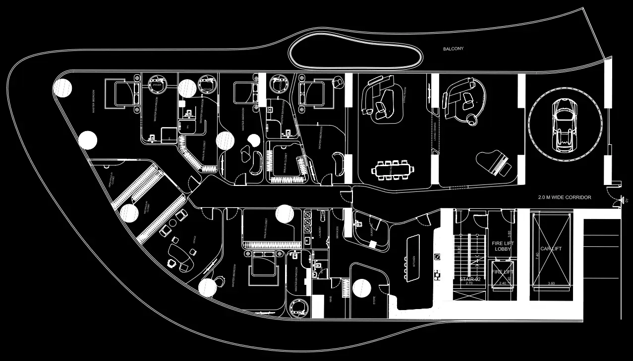 4 Bedrooms penthouse - Bugatti Residences by Binghatti floor plan