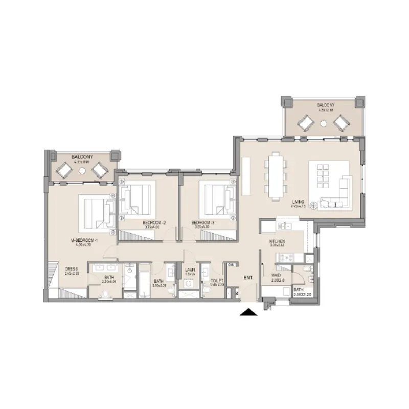 3 bedroom floor plan