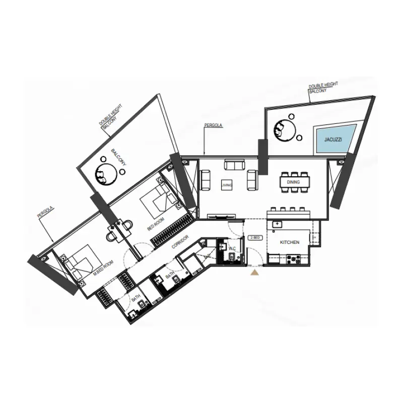 2 bedroom floor plan
