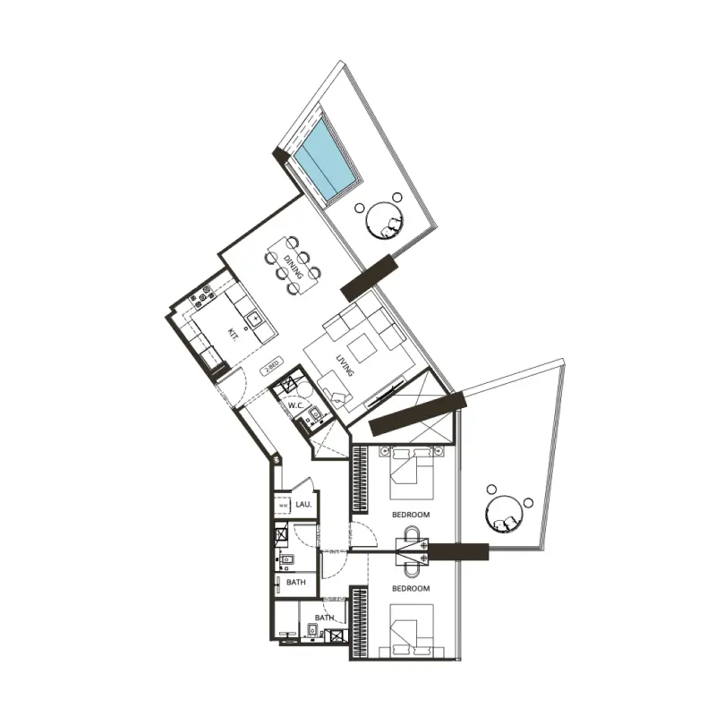 2 bedroom floor plan