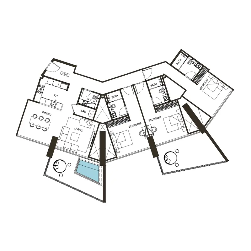 3 bedroom floor plan