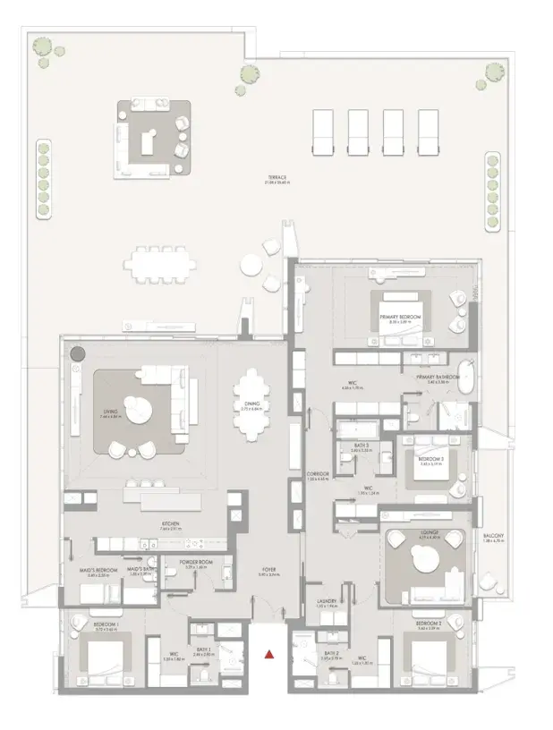4 Bedrooms apartments - City Walk Crestlane floor plan