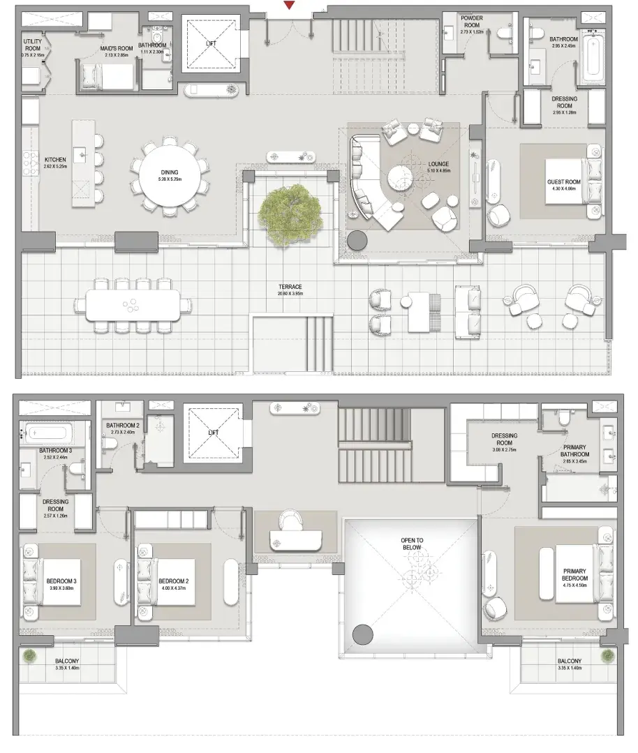4 Bedrooms duplex - City Walk Crestlane floor plan