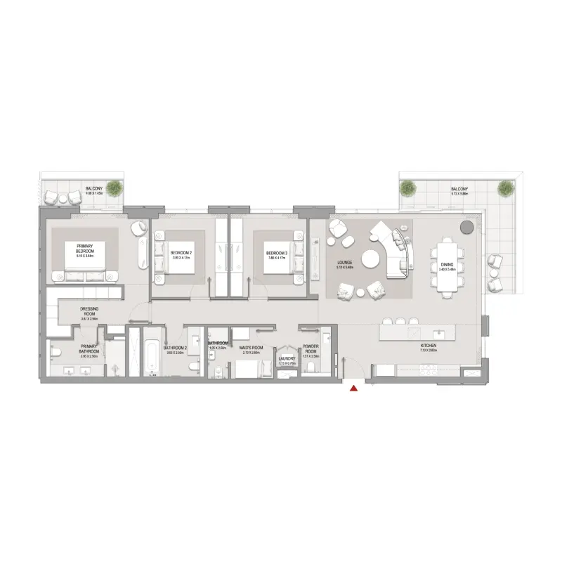 3 bedroom floor plan