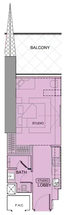 Studio apartments - One by Binghatti floor plan