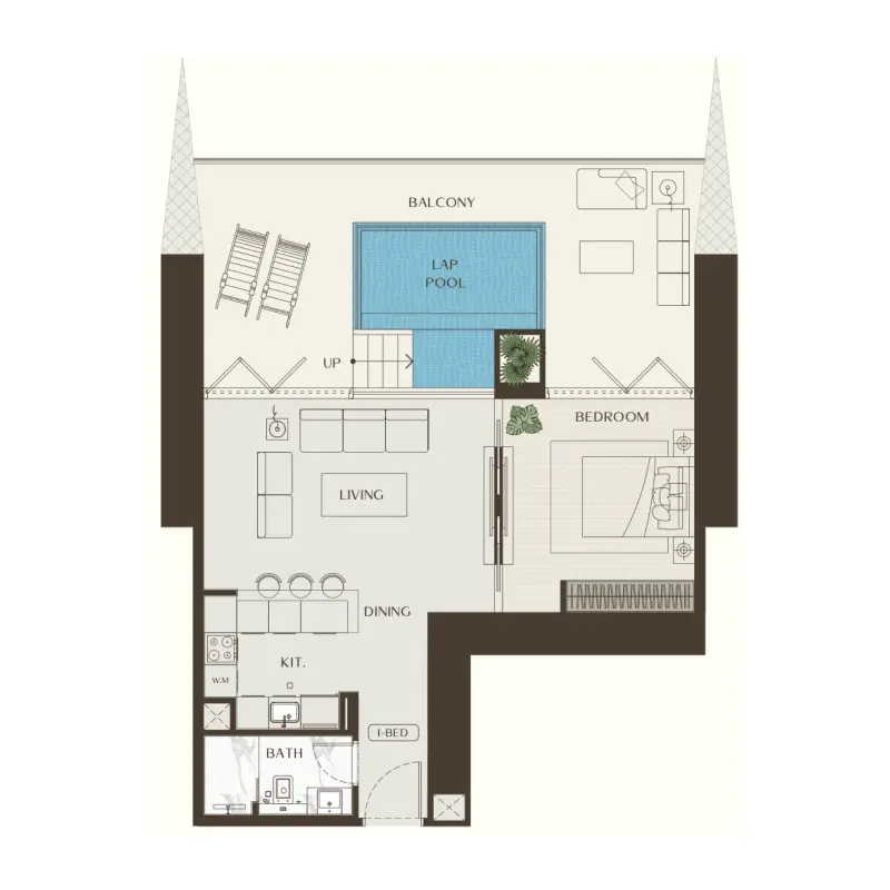 1 bedroom floor plan