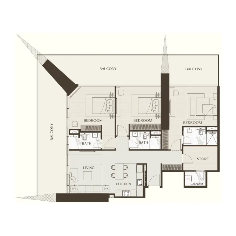 3 bedroom floor plan