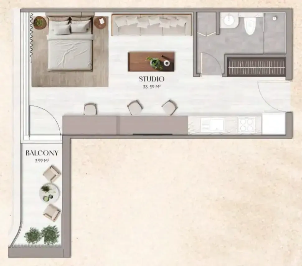 Studio apartments - Urban Horizon floor plan