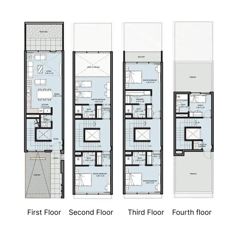 4 Bedrooms townhouse - Verdana V floor plan