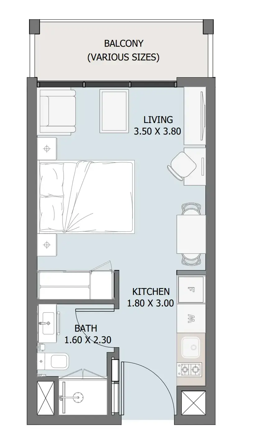 Studio apartments - Verdana III floor plan