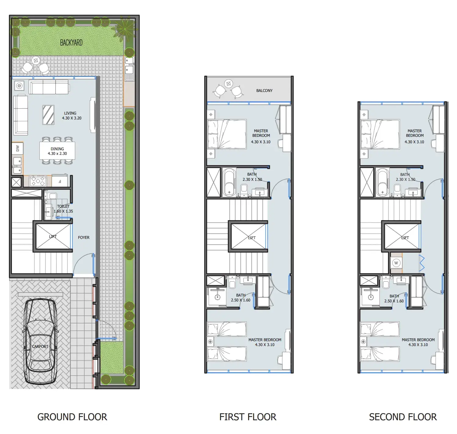 4 Bedrooms townhouse - Verdana III floor plan