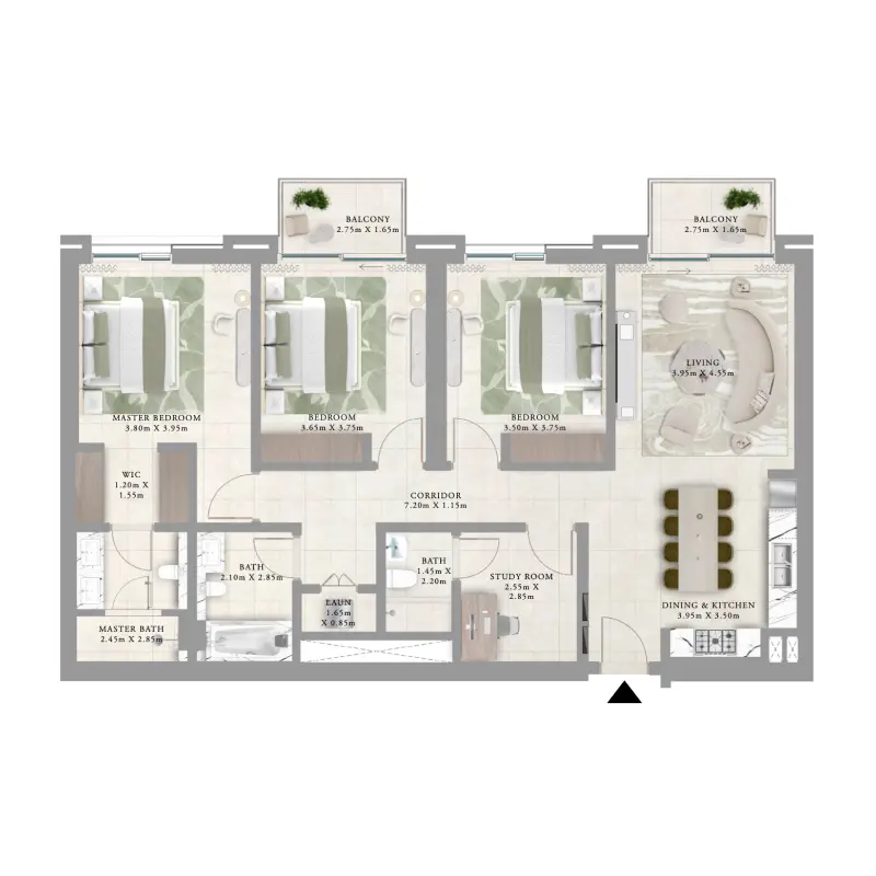 3 bedroom floor plan