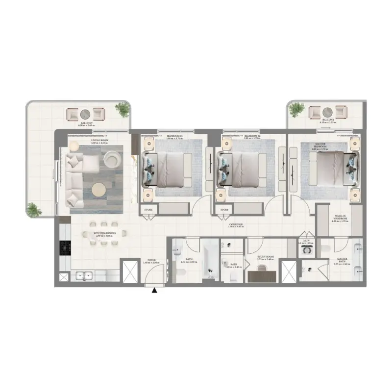 3 bedroom floor plan