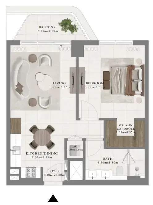 1 Bedroom apartments - Sera 2 floor plan