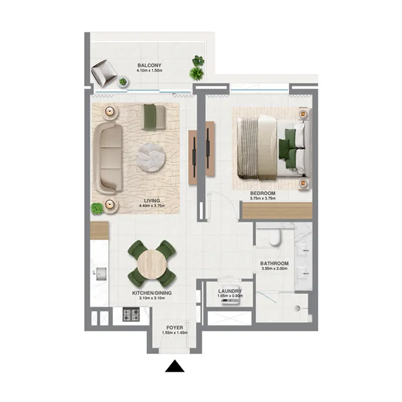 1 bedroom Apartments -  Golf Verge floor plan