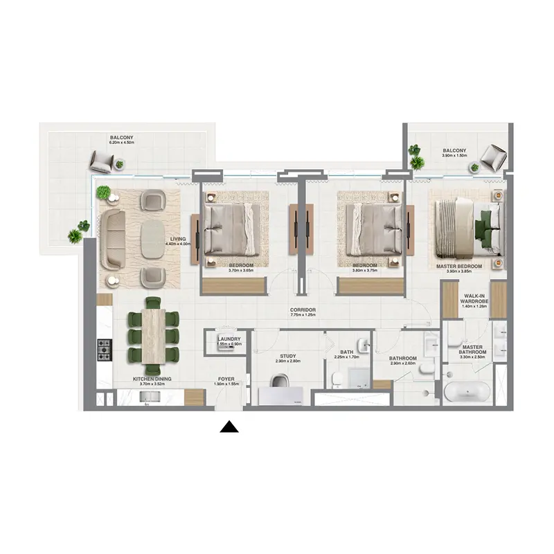 3 bedroom Apartments -  Golf Verge floor plan