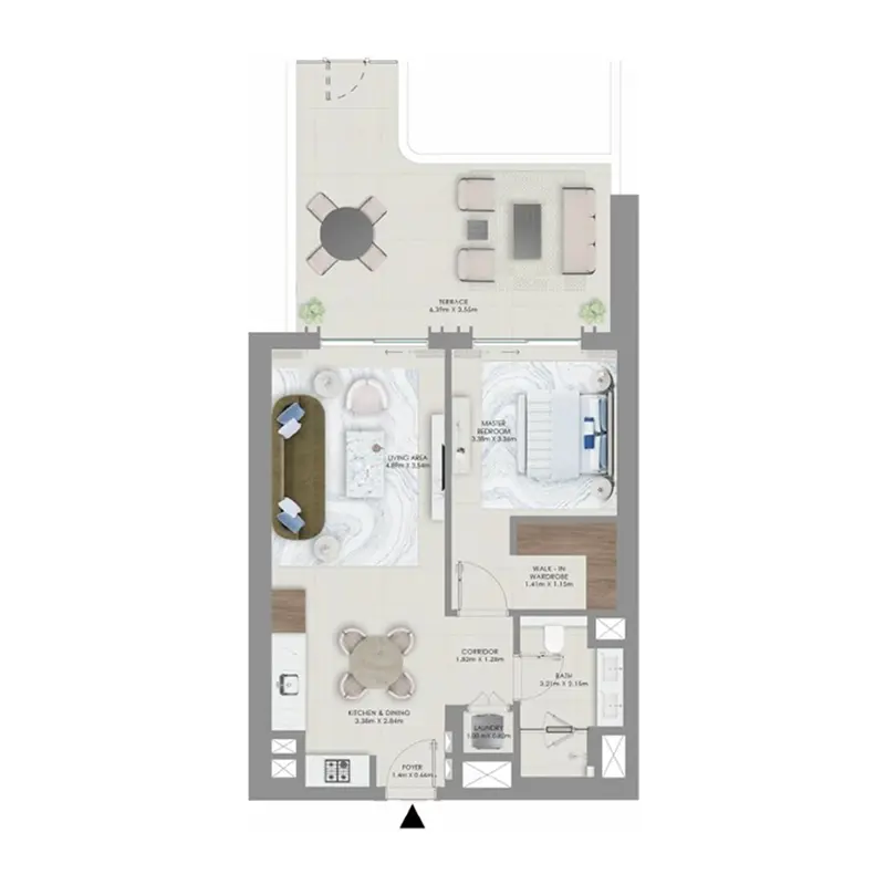 1 bedroom Apartments -  Baystar by Vida floor plan