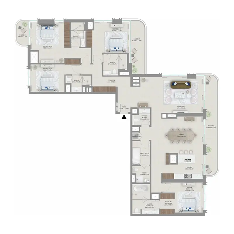 4 bedroom Apartments -  Baystar by Vida floor plan