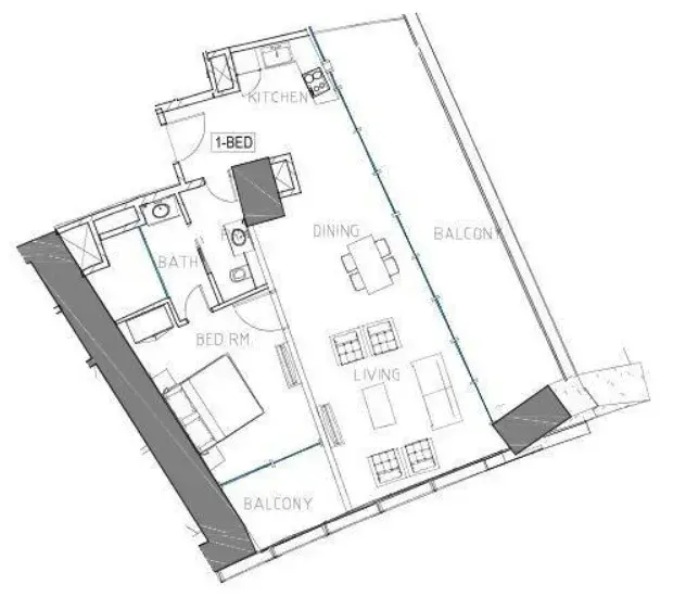 1 Bedroom apartments - Safa Two de Grisogono floor plan