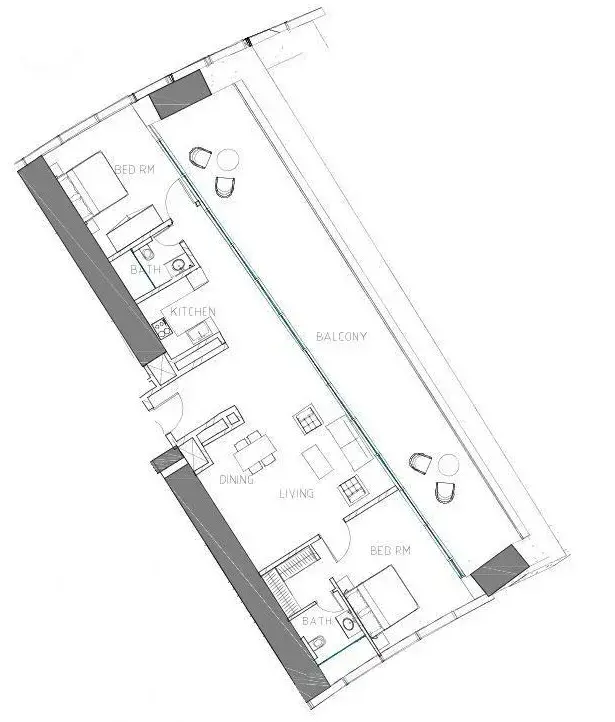 2 Bedrooms apartments - Safa Two de Grisogono floor plan