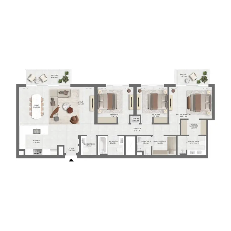 3 bedroom floor plan