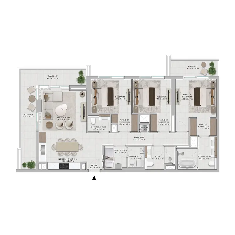 3 bedroom Apartments -  Rosehill floor plan