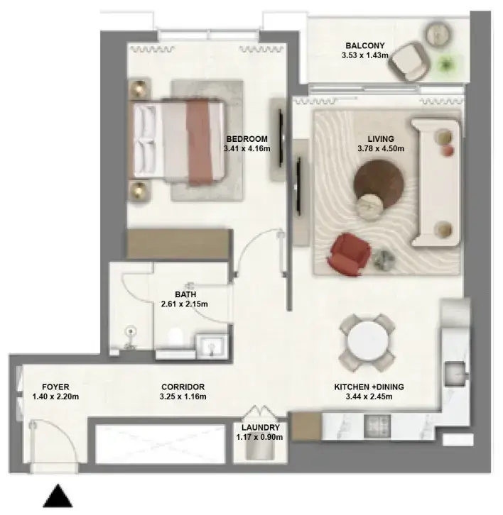 1 Bedroom apartments - Montiva by Vida floor plan