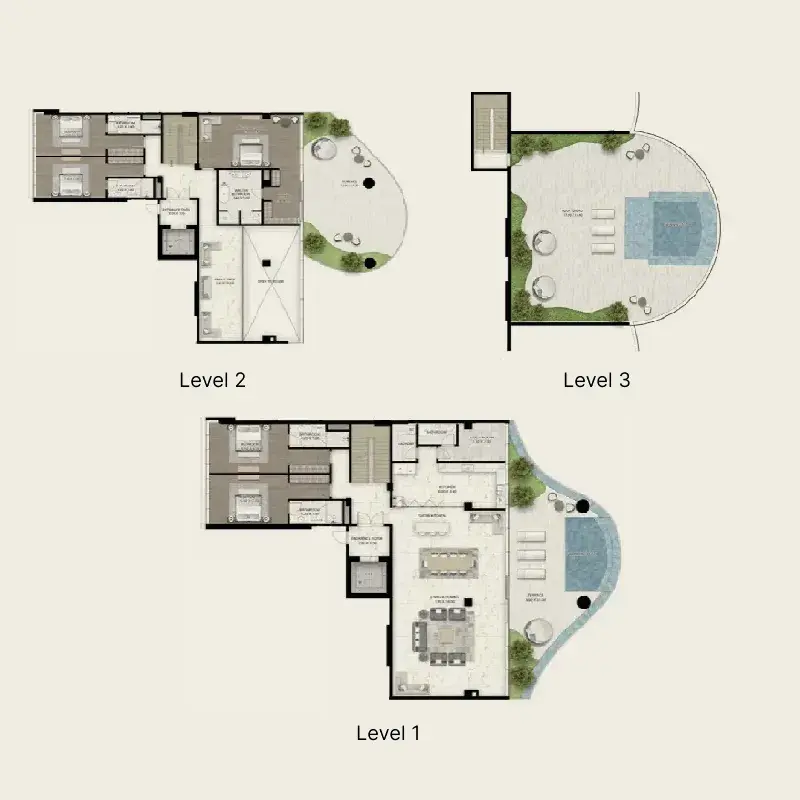 5 Bedrooms penthouse - Cavalli Couture floor plan