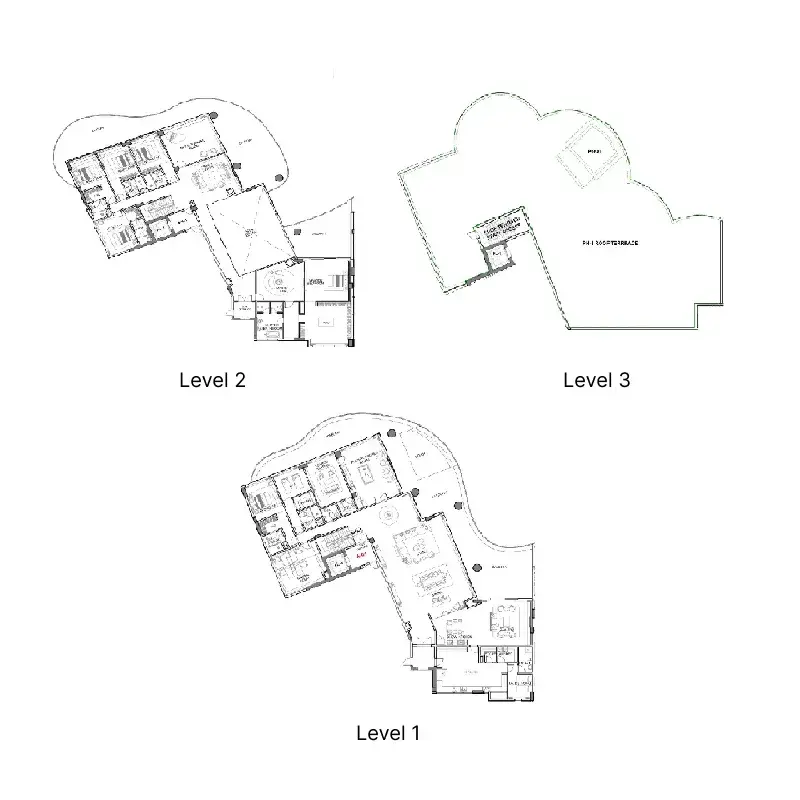 6 Bedrooms penthouse - Cavalli Couture floor plan