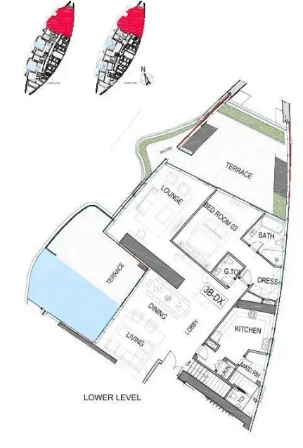 3 Bedrooms apartments - Safa One de Grisogono floor plan