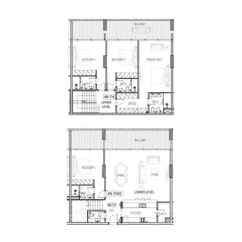 4 Bedrooms townhouse - Safa One de Grisogono floor plan