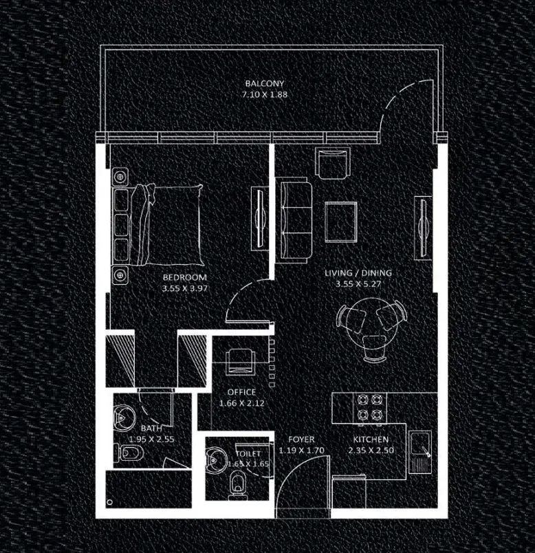 1 Bedroom apartments - Viewz floor plan