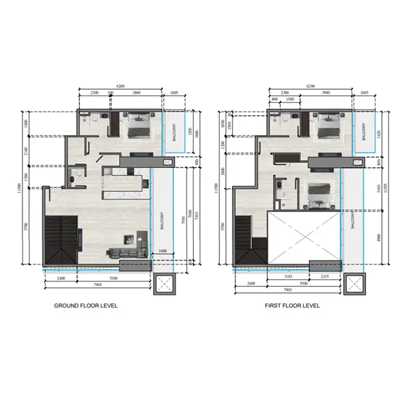 3 Bedrooms duplex - Auresta Tower floor plan