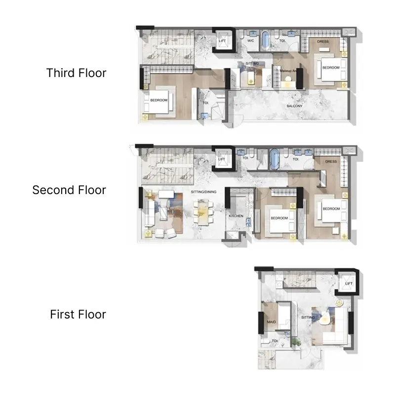 4 bedroom Townhouse -  Stamn Nautis Residences floor plan