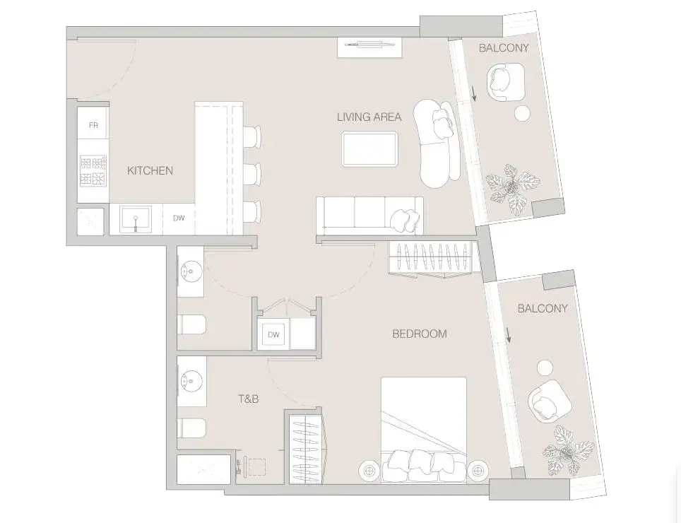 2 Bedrooms apartments - W1NNER Tower floor plan