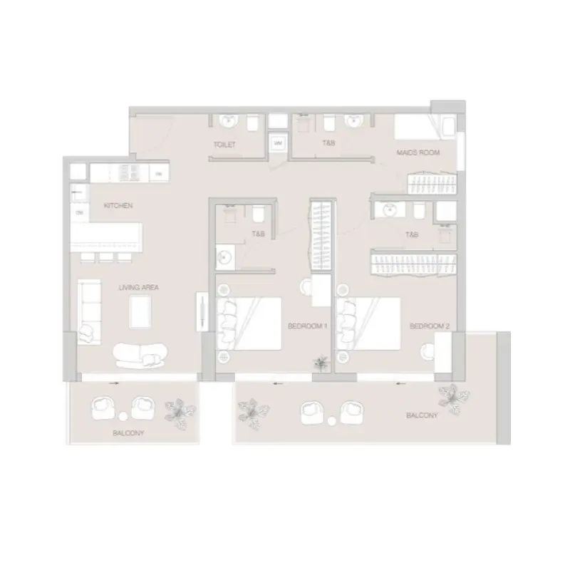 2 bedroom Apartments -  W1NNER Tower floor plan