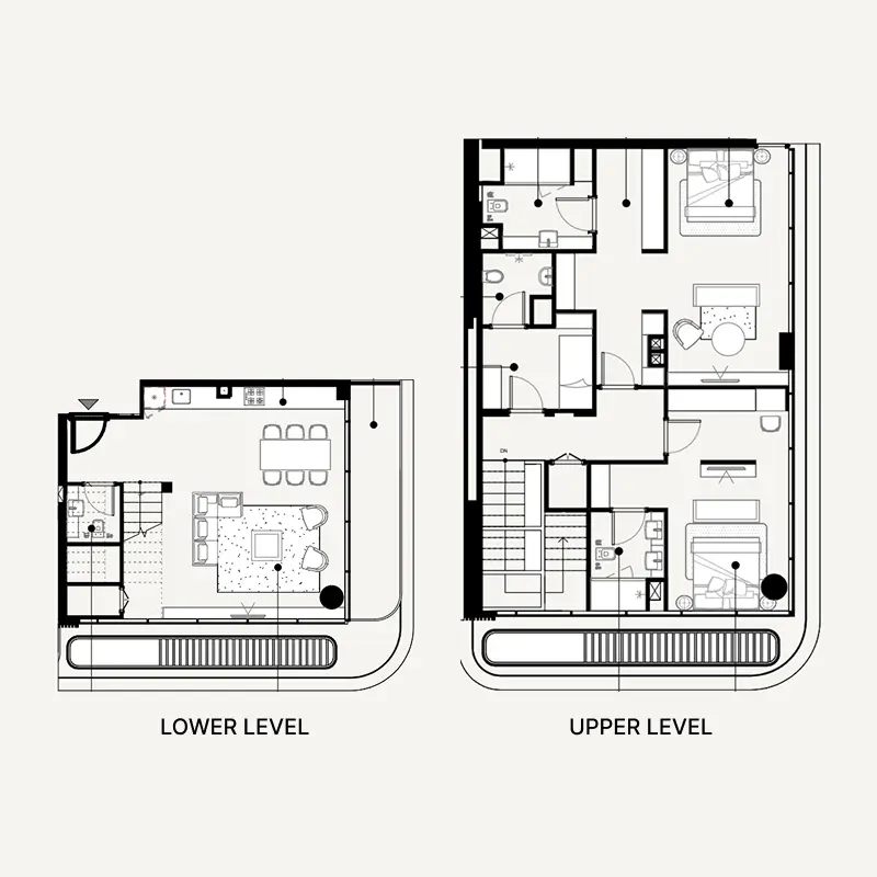 2 bedroom Duplex -  Azizi Abraham floor plan