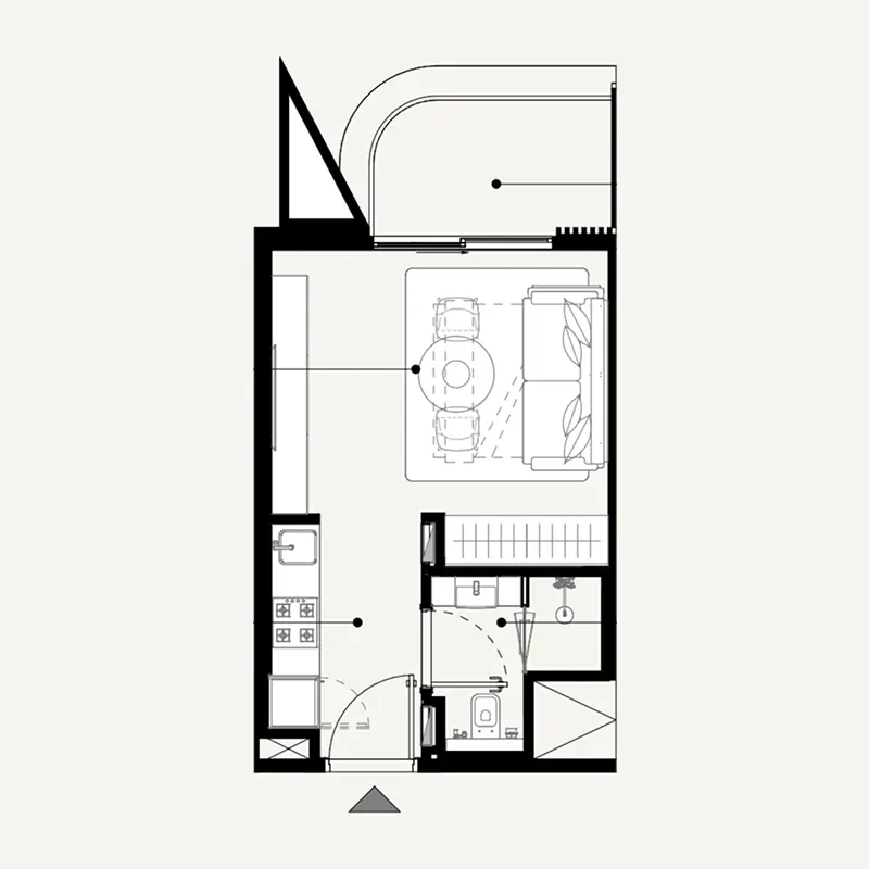 Studio Apartments -  Azizi Abraham floor plan