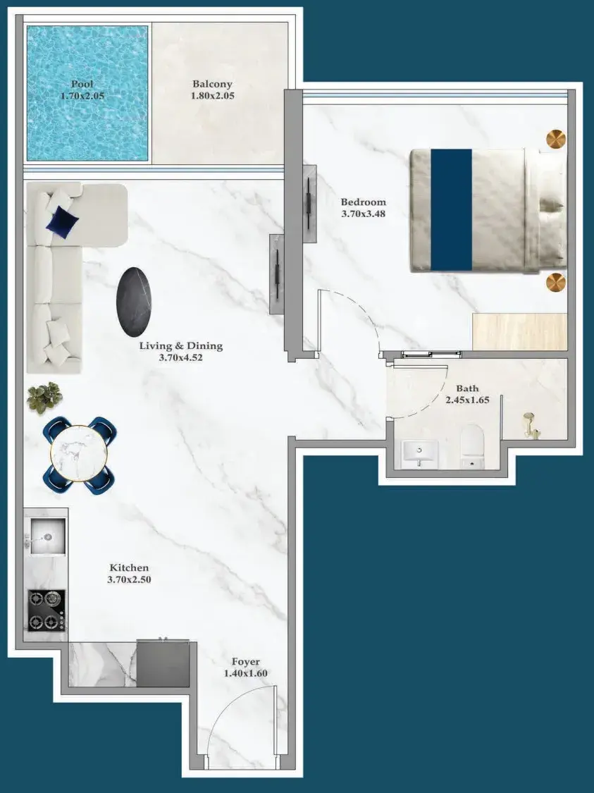 Studio apartments - Timez floor plan