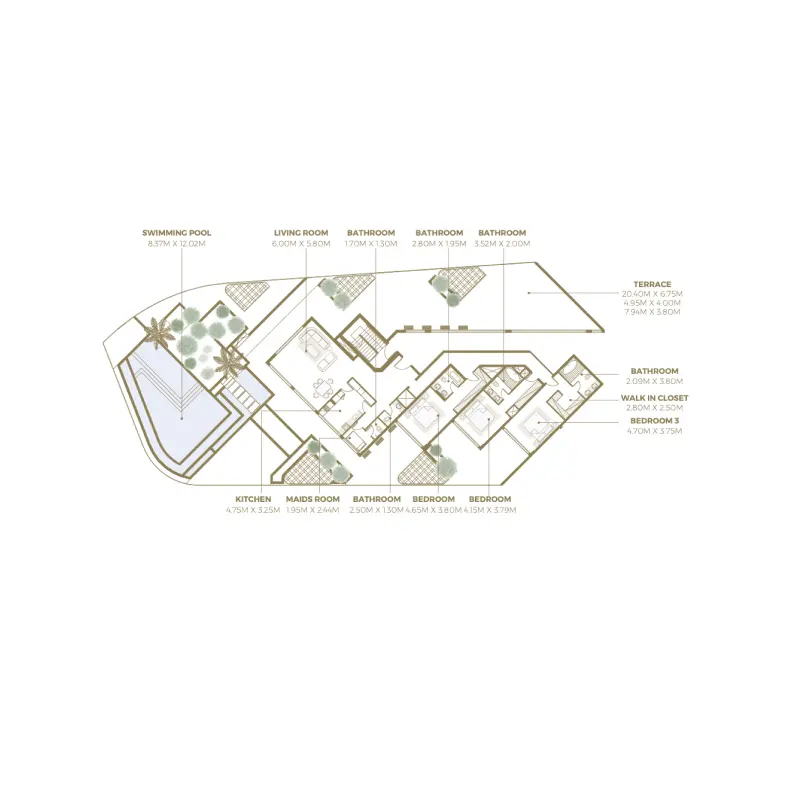 3 bedroom floor plan