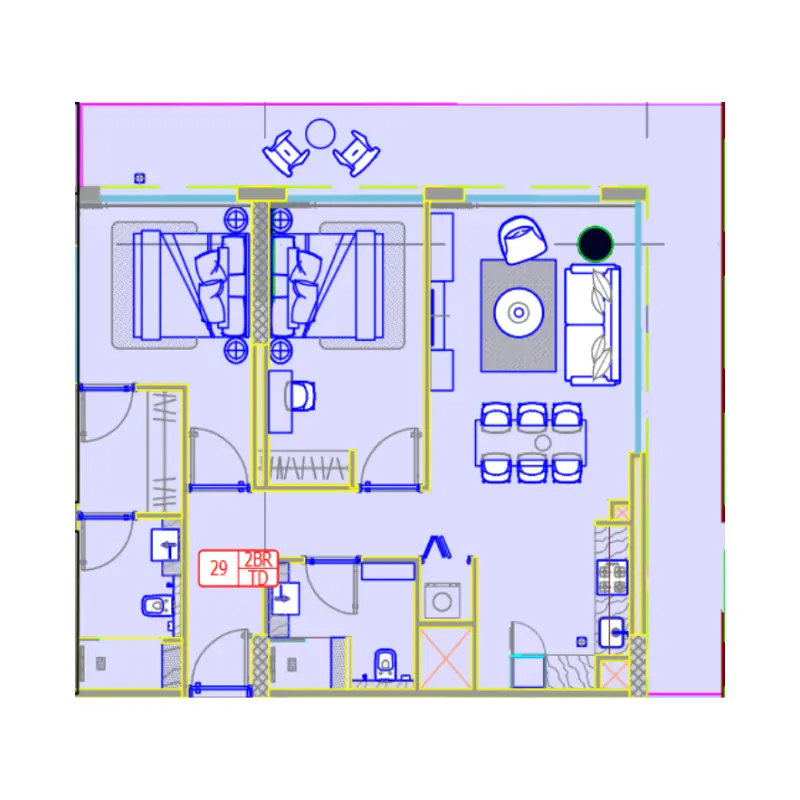 2 bedroom floor plan