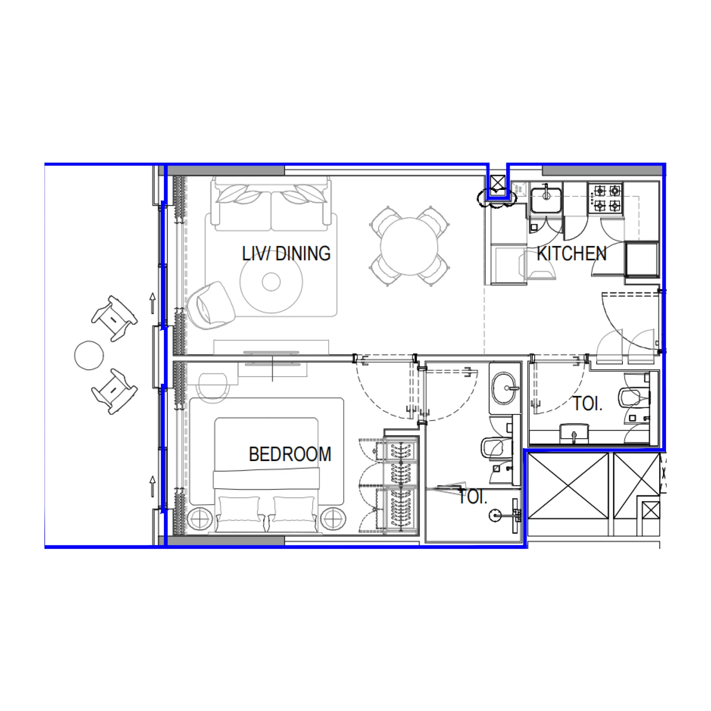 1 bedroom floor plan