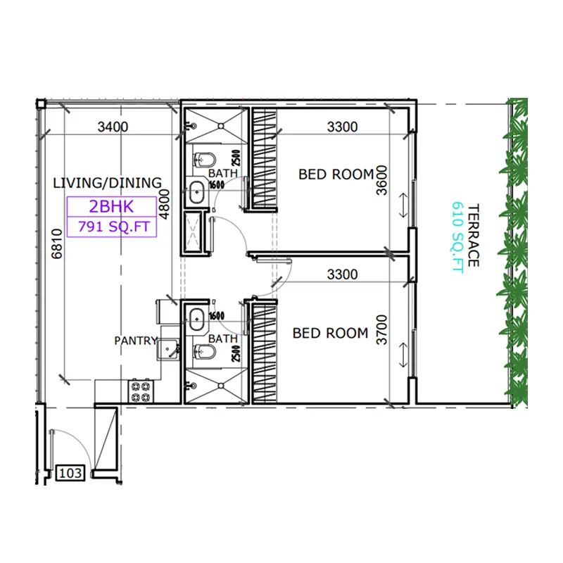 2 bedroom Apartments -  Coventry Casa floor plan