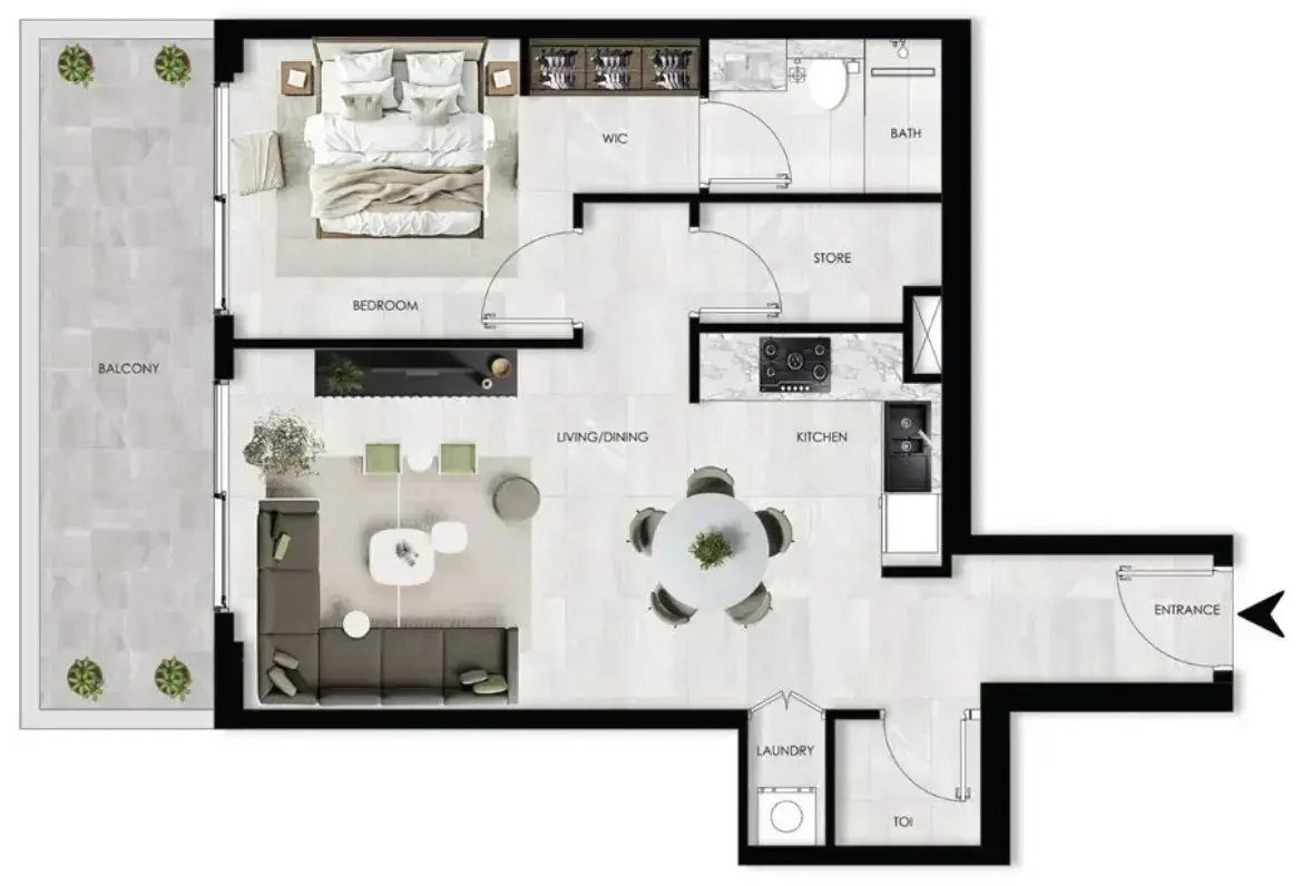 1 Bedroom apartments - The Willows Residences floor plan