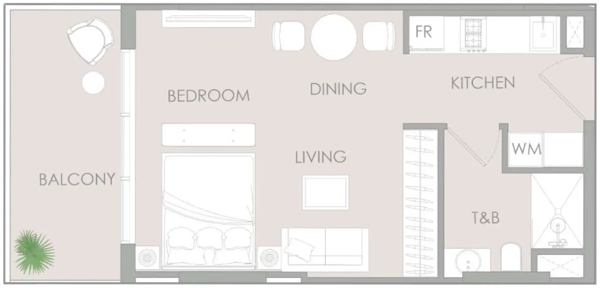 Studio apartments - IR1DIAN Park floor plan