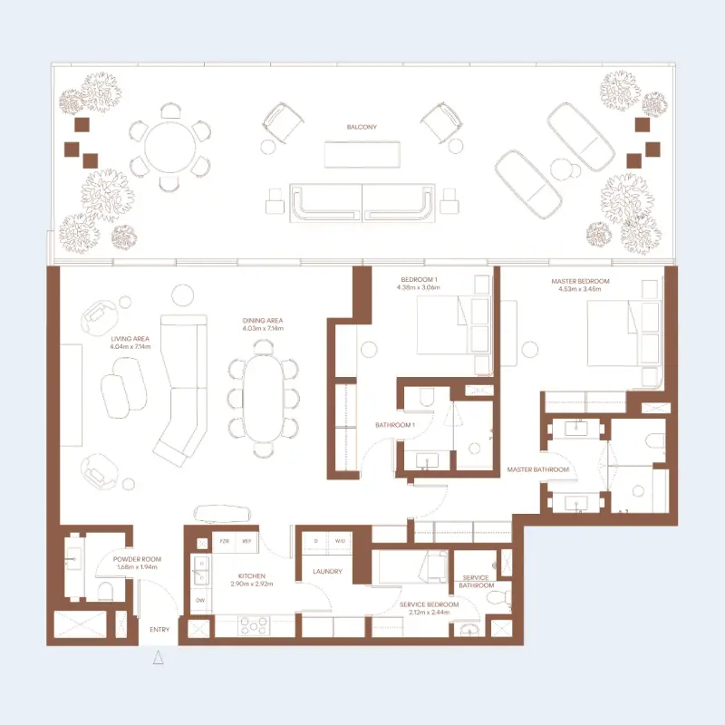2 bedroom floor plan