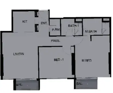 2 Bedrooms apartments - Altai Tower floor plan