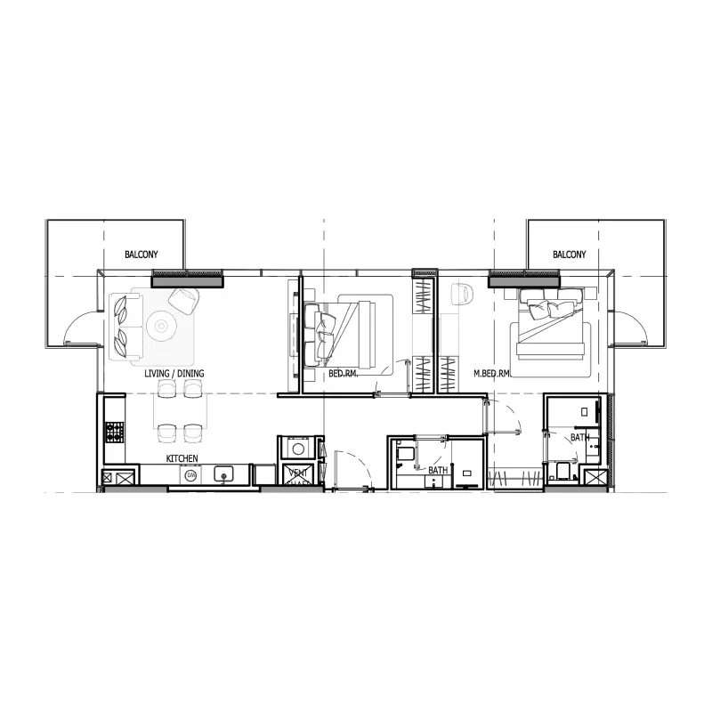 2 bedroom floor plan