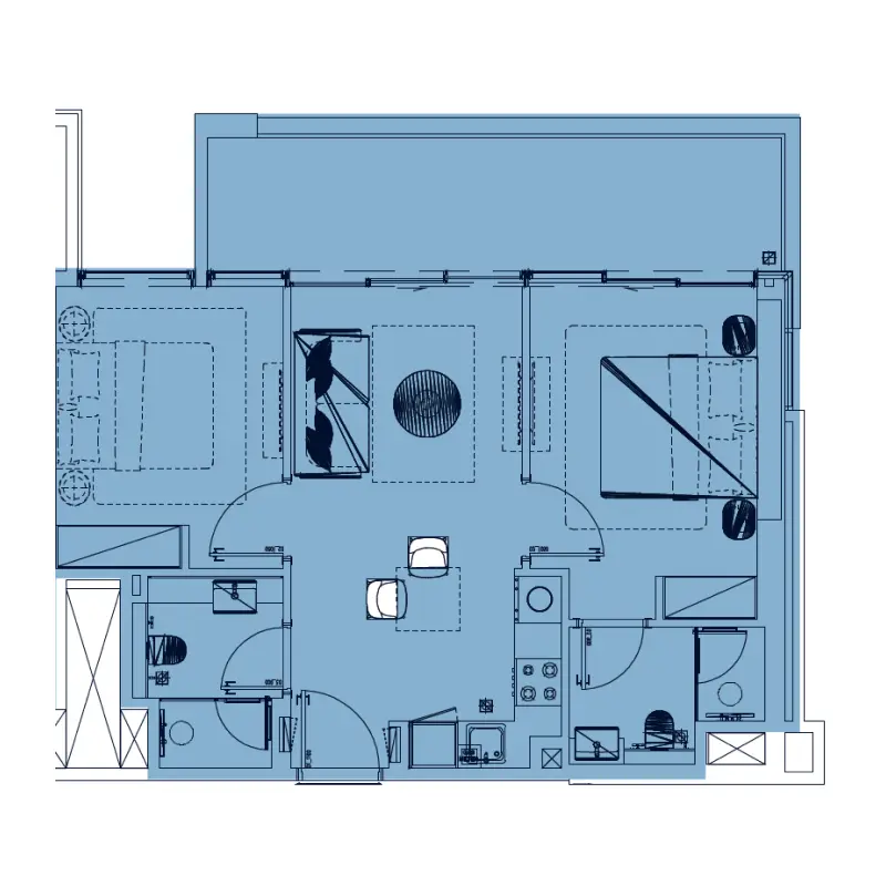 2 bedroom floor plan