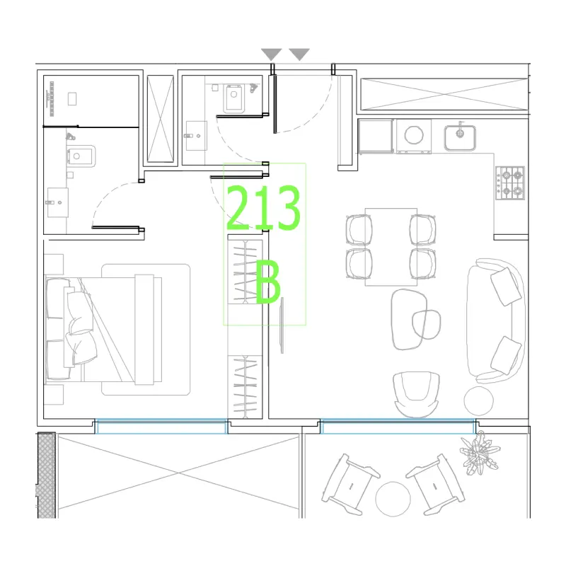 1 bedroom floor plan
